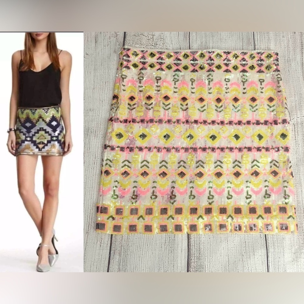 NWT FATE Women’s Embellished Sequined Multicolored Mini Skirt Size Medium